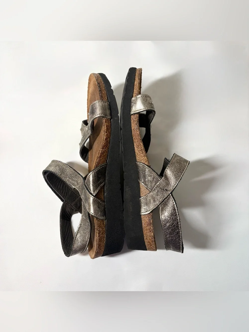 Naot Alyssa Metallic Leather Studded Adjustable Strap Comfort Sandals Size EU 38